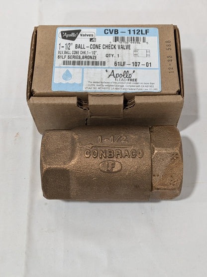 Apollo Check Valve: 1-1/2" Pipe FNPT 61LF10701