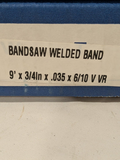 Irwin Welded Bandsaw Blade: 9' Long x 3/4" Wide x 6 to 10 TPI 88591IBB92745