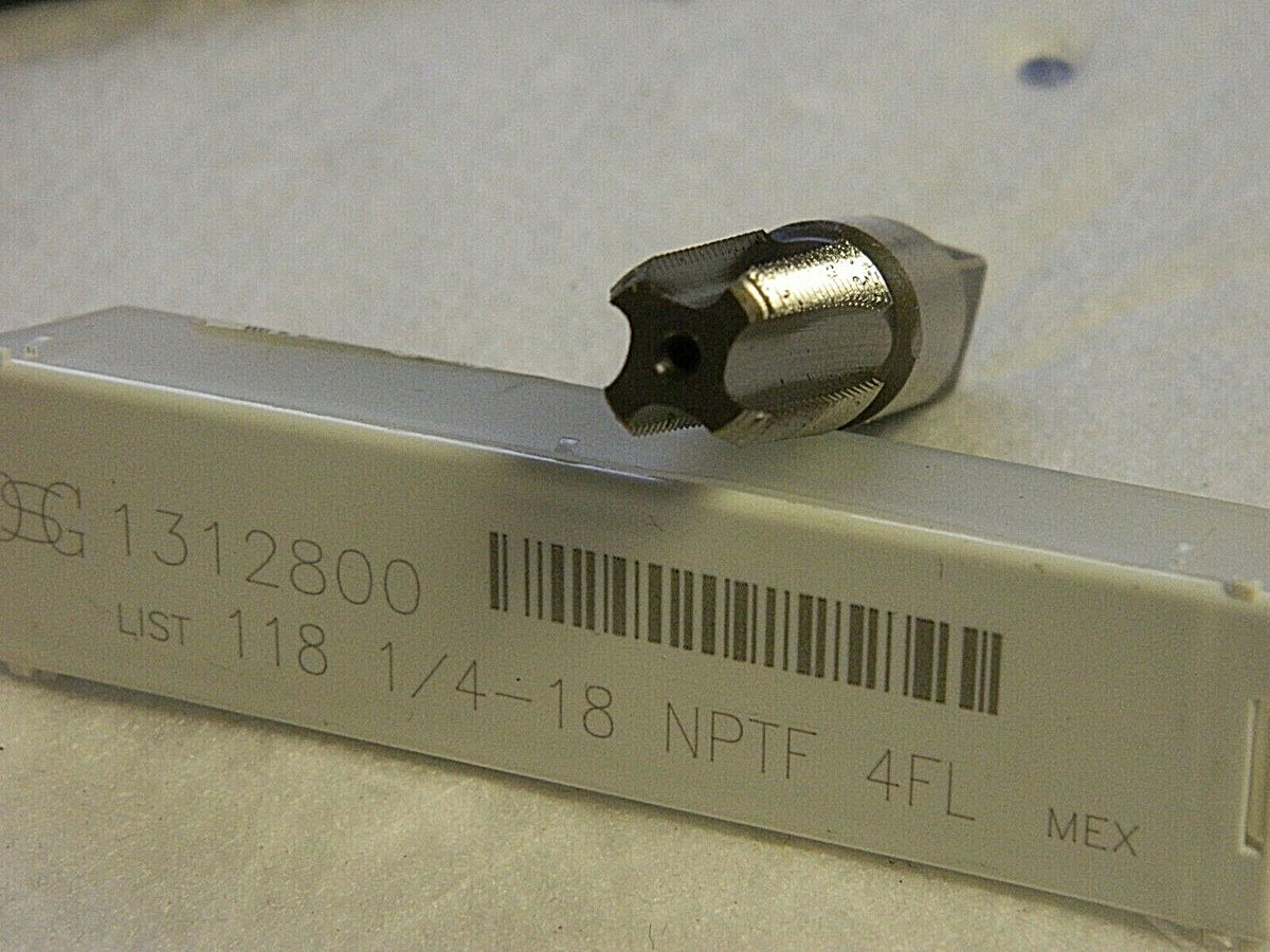 OSG 1/4-18 4-Flute Bright Finish HSS Standard Flute Tap QTY 2 1312800