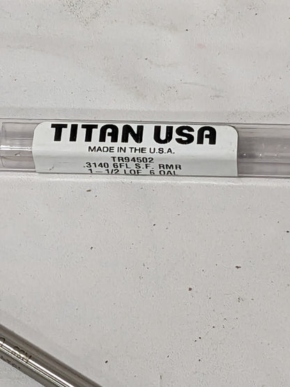 TITAN USA Chucking Reamer: 0.3140" Dia, 6" OAL, 1-1/2" Flute Length TR94502