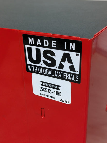 Proto Roller Cabinet Tool Box 11-Drawer 42" x 27" x 18" Steel Red