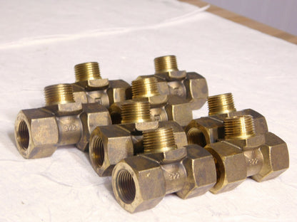 Parker Brass Pipe Male Branch Tee 3/8Male x 3/8 Female Thread Qty8 X3/8MMS443B