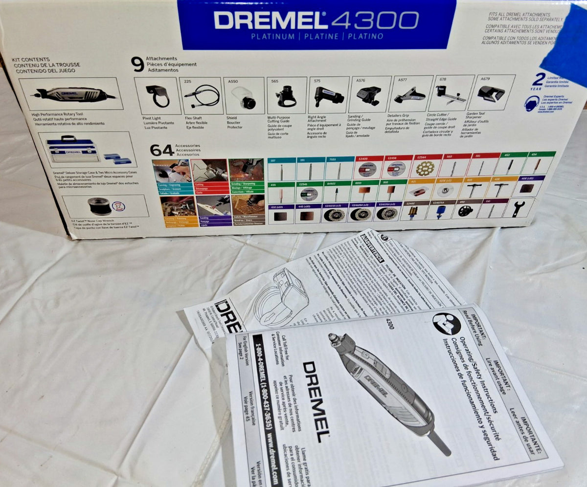 DREMEL Rotary Tool Kit 1.8 A Current Variable Speed 1/8 in Collet 4300-9/64
