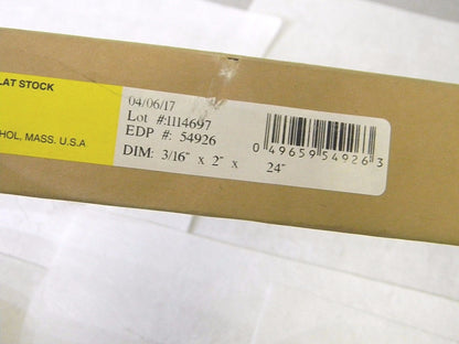 Starrett Low Carbon Steel Flat Stock 24" x 2" x 3/16" AISI Type C