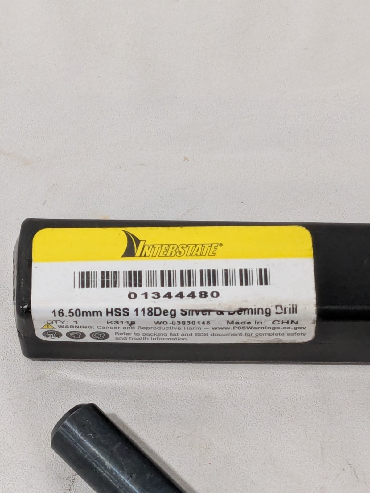 Interstate Reduced Shank Drill Bit 16.50 mm Dia, 12.70 mm Shank Dia 01344480