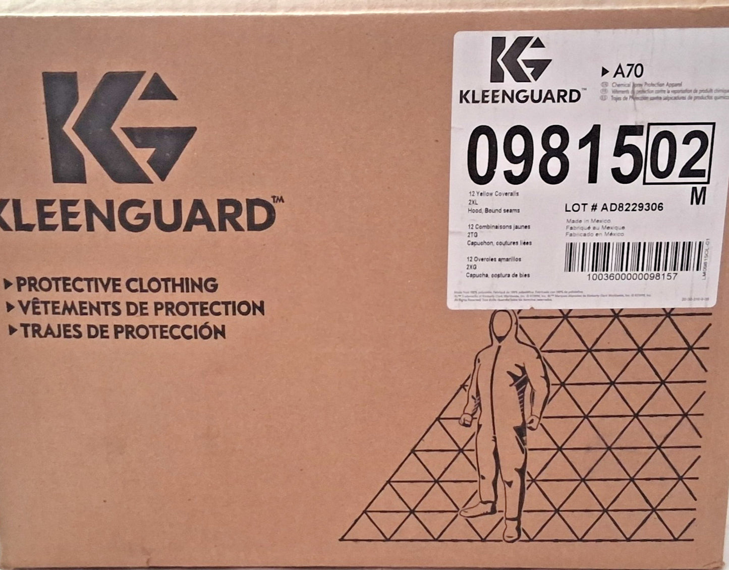Kleenguard Non-Disposable Chemical-Resistant Coveralls QTY 12 Size 2X-Large 9815