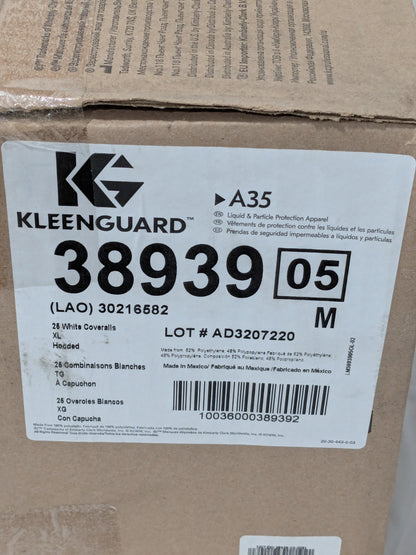 (25) KleenGuard Disposable Coveralls: Liquid & Particle Protection Sz XL 38939