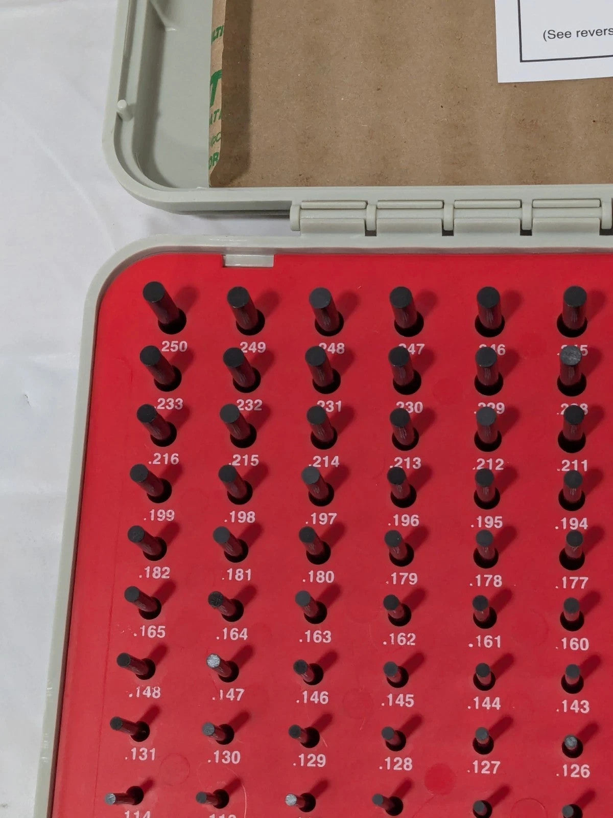 Vermont Gage Class ZZ Plug Gage Set: 0.011 to 0.25" Range, 240 Pc 901200300