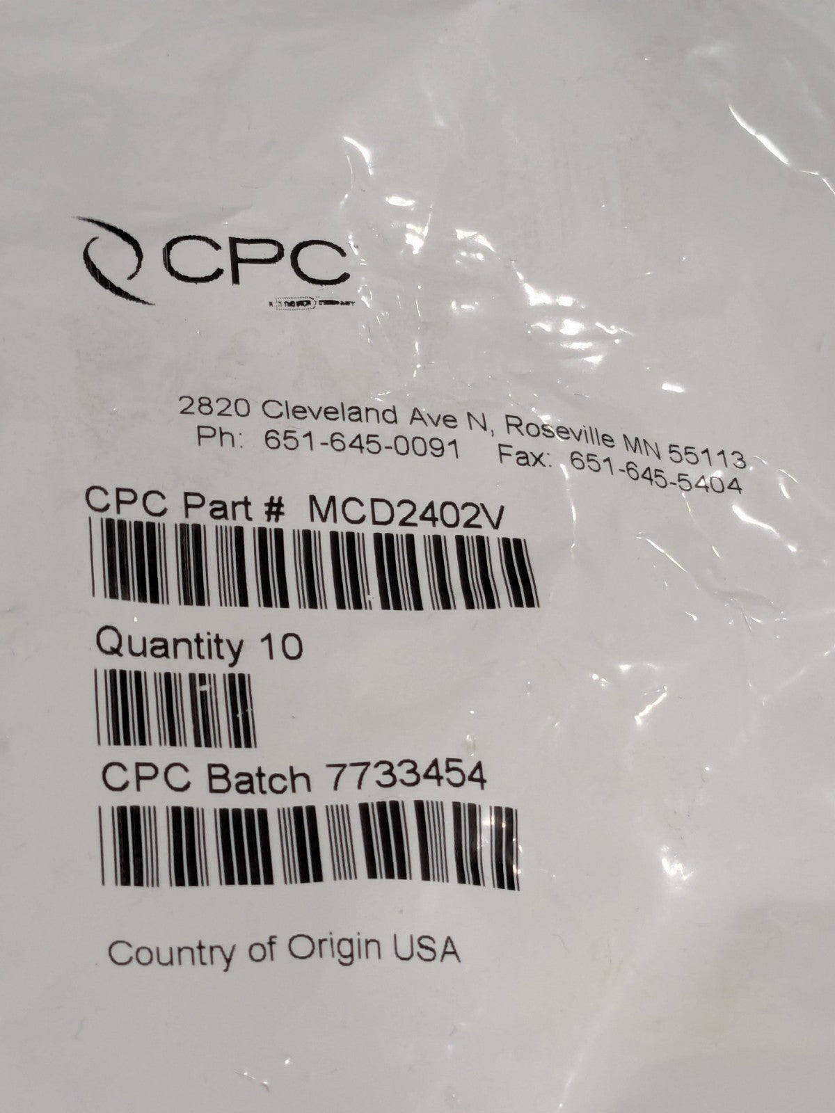 CPC CHROME-PLATE QUICK-DISCONNECT COUPLER QTY 10 MCD24-02V