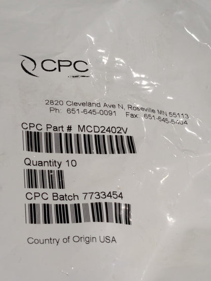 CPC CHROME-PLATE QUICK-DISCONNECT COUPLER QTY 10 MCD24-02V