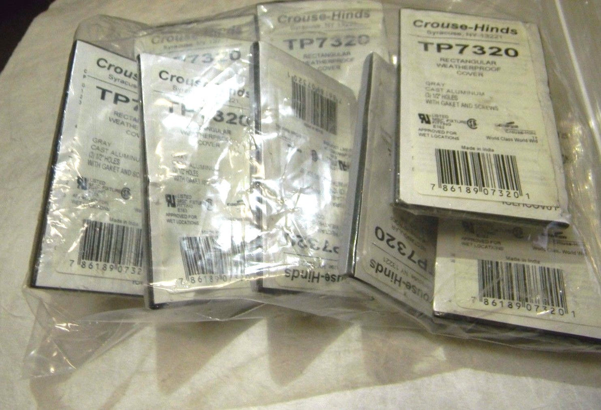 Crouse-Hinds Box Covers 3 Outlet 1/2" Hub Weatherproof Qty. 8  TP7320
