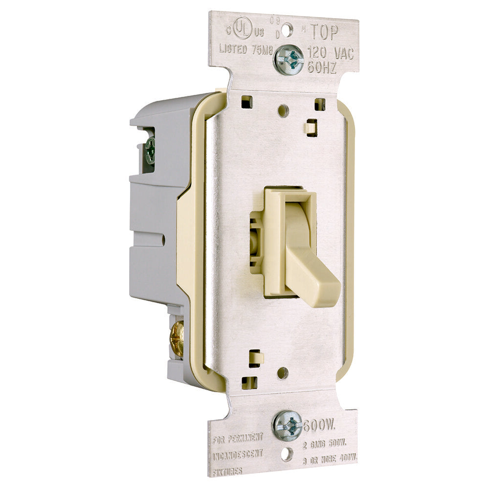 Pass &amp; Seymore Toggle Switch  600W 3W IVORY QTY 3 T603-I