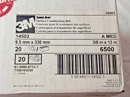 3M Aluminum Oxide Abrasive Belts QTY20 3/8" Wide 13" OAL 7100103026