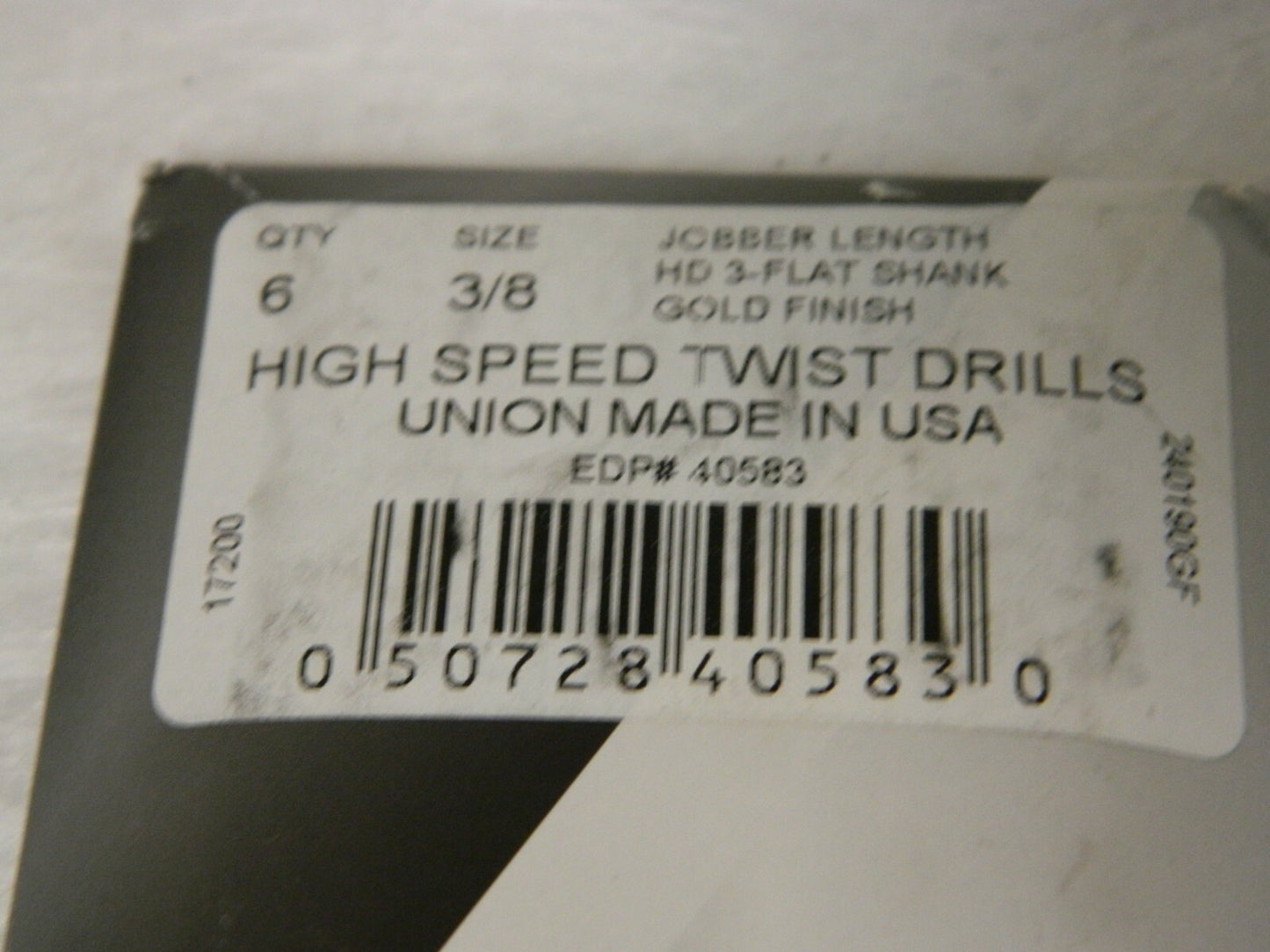 Viking Drill High Speed Jobber Length Drill 3/8" HD-3 Flat Shank Qty 12 405