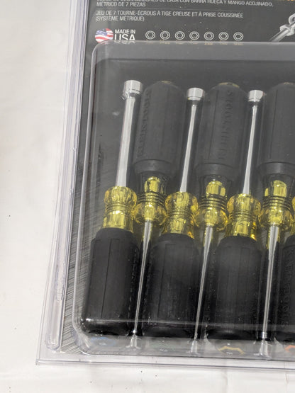 Klein Tools Nut Driver Set: 7 Pc, 5 to 10 mm, Hollow Shaft 65160