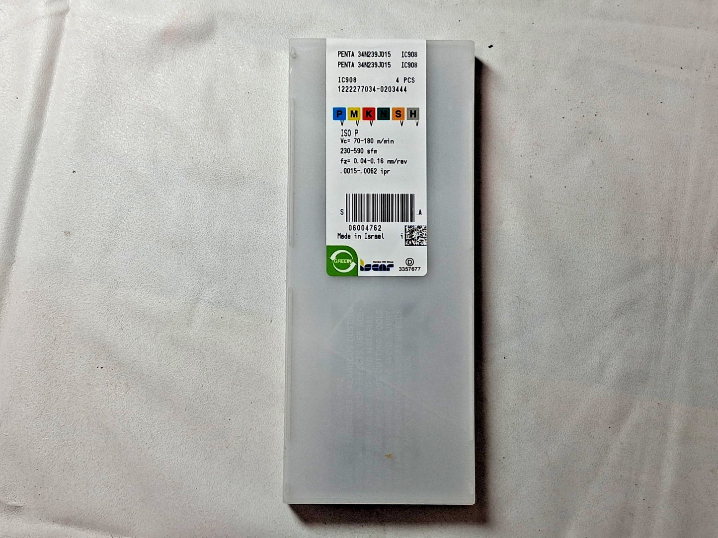 Iscar Carbide Cut-Off Inserts PENTA34N239J015 IC908 QTY 4 6004762