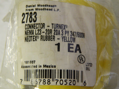 Woodhead Ungrounded Connector 347/600 VAC 20A L23-20 NEMA 2783