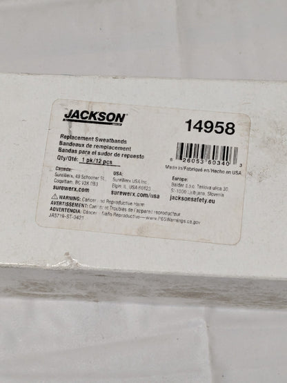 Jackson Safety Cloth Replacement Sweatband Box of 12 14958