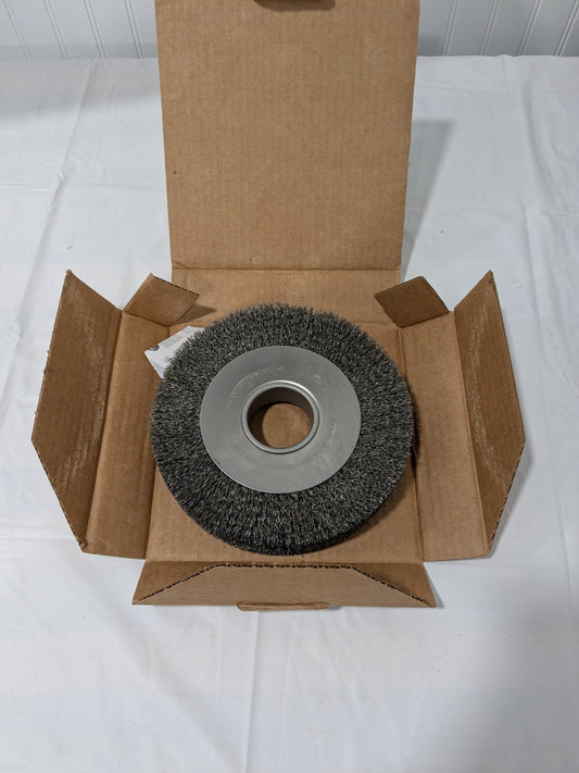 WEILER Wheel Brush: 8" Wheel Dia, 1" Face Width, 0.0140" Wire Dia 75844902