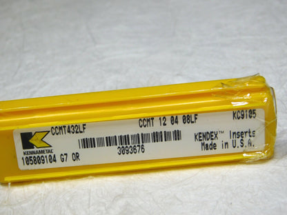 Kennametal Carbide Turning Inserts CCMT432LF Grade-KC9105 QTY 5 3093676