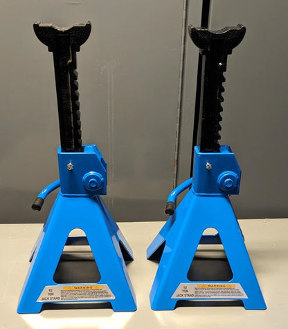 12 Ton Capacity Jack Stands  1 Pair  17-1/2" - 27-1/2" High T412002