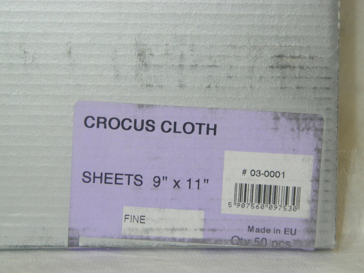 Crocus Sanding Sheet 11" Long x 9" Wide Fine Grade Qty 50 03-0001