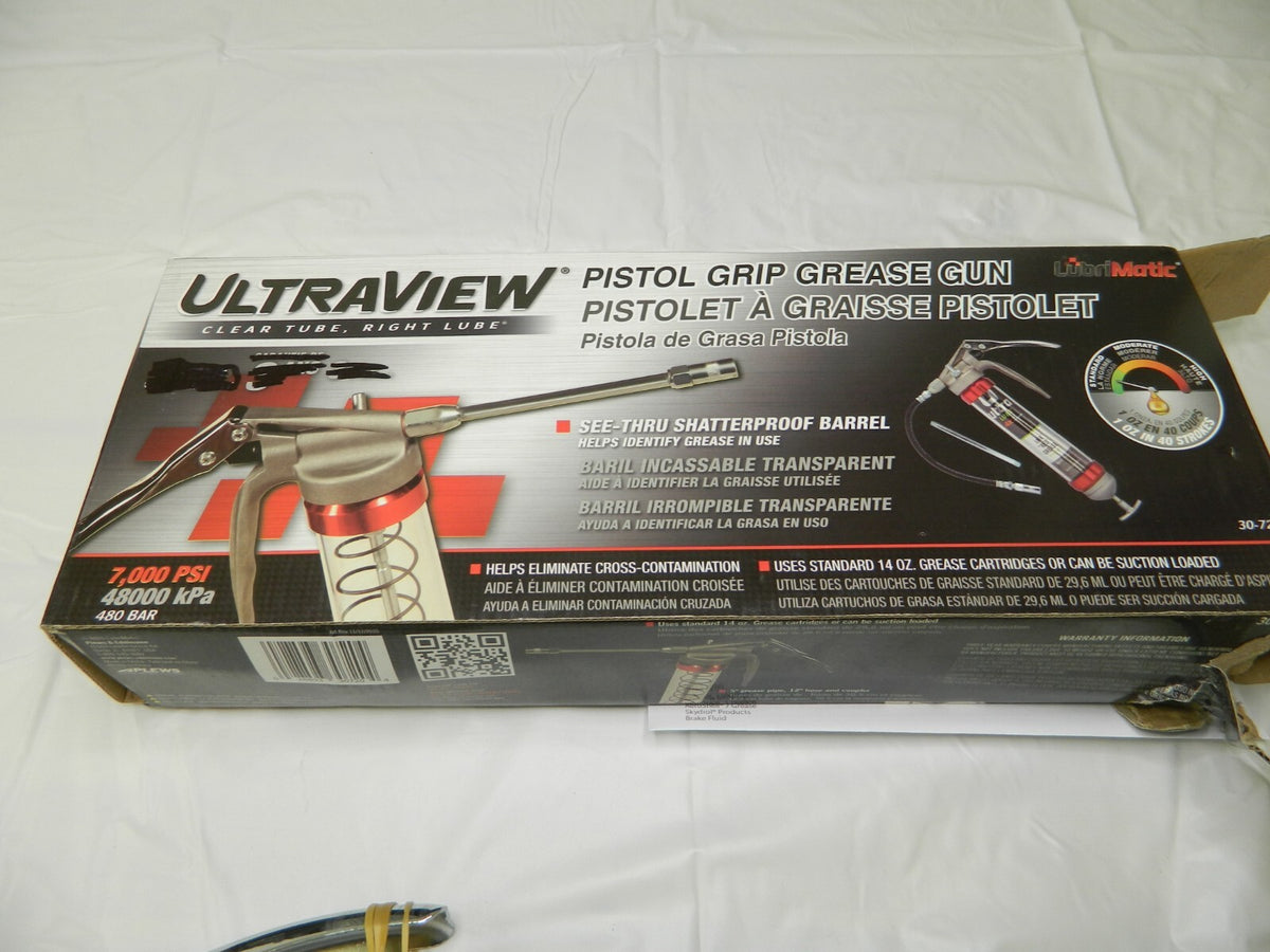 LubriMatic UltraView Pistol Grease Gun 30-720 INCOMPLETE 12" Hose NOT INCLU