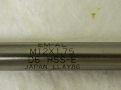 Widia GTD Plug Style M12 x 1.75" 3 Flute D6 Spiral Point Tap Model 86240