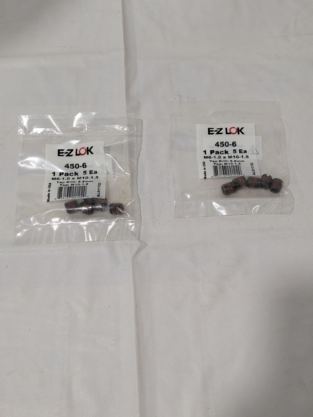 EZ Lok M6-1.0 Carbon Steel Insert For Metal Qty 10 450-6
