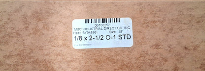 Oil-Hardening Flat Stock 1/8" Thick 2-1/2"W 18"L ±0.001"Th 06108252