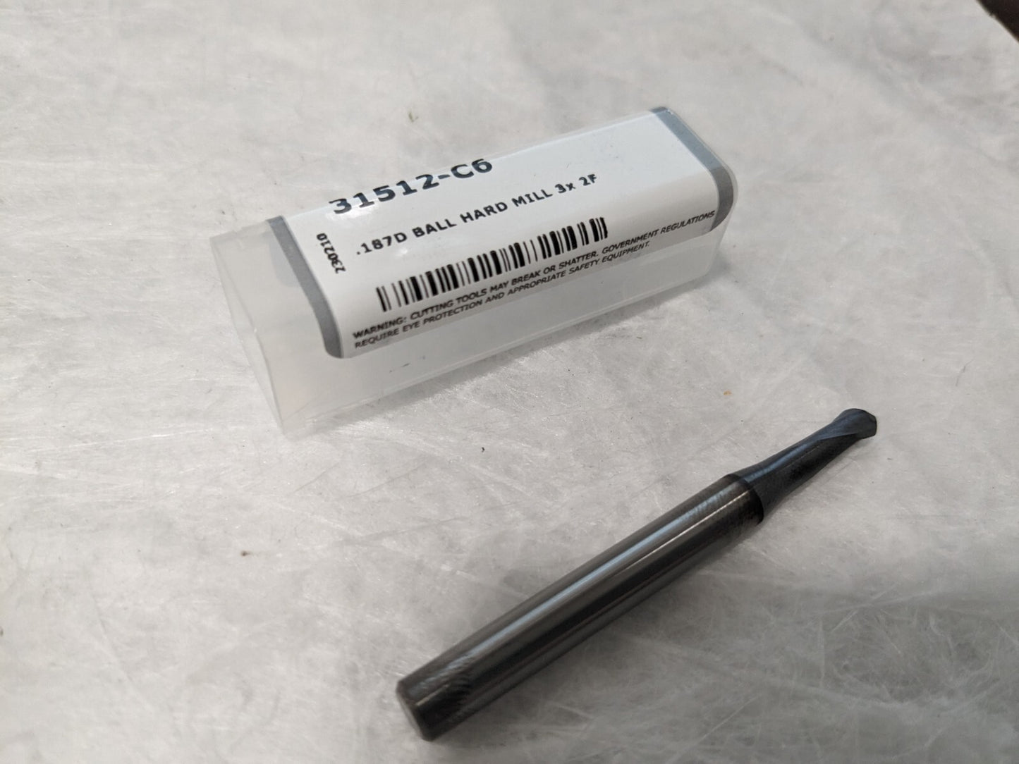 HARVEY TOOL Ball End Mill: 3/16″ Dia, 0.1500″ LOC, 2 Fl 31512-C6