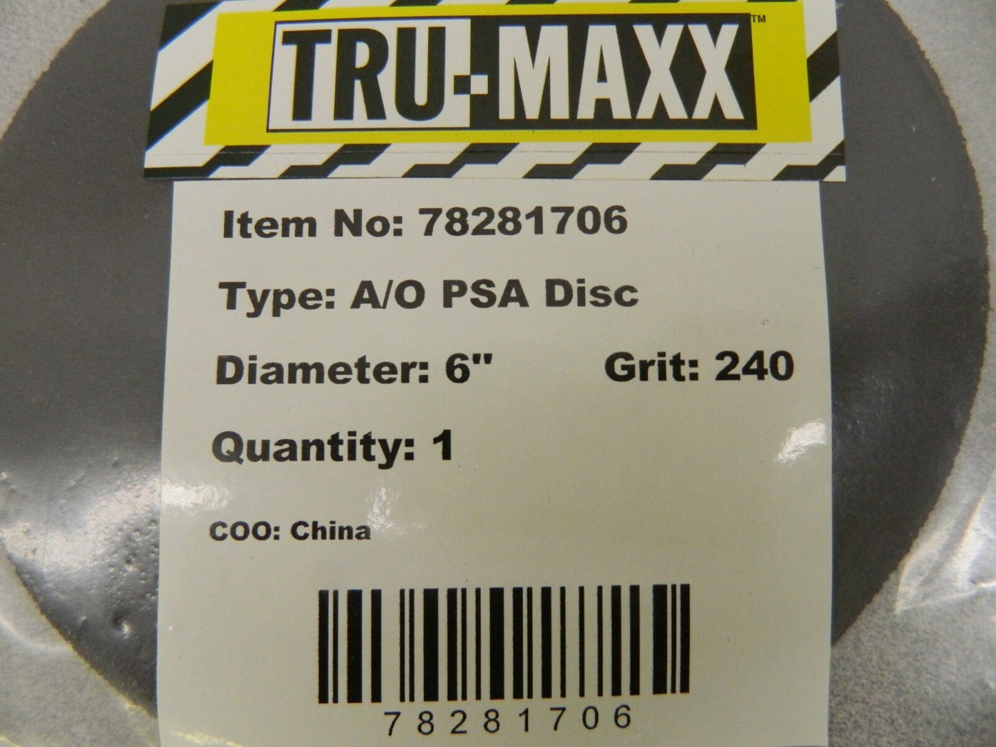 Tru-Maxx Aluminum Oxide PSA Discs 50 Pack 6" Dia  240 Grit 78281706