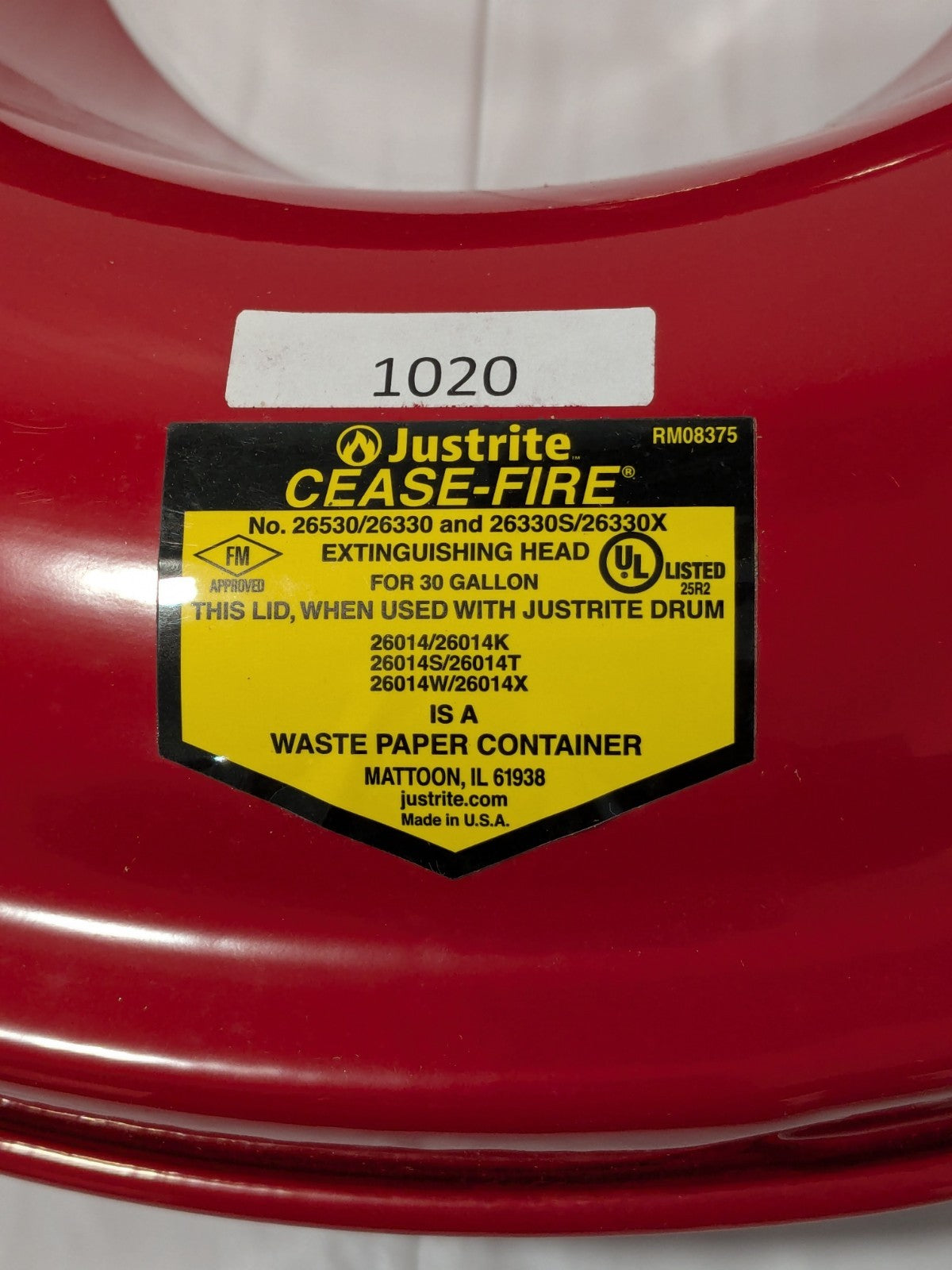 JUSTRITE Cease-Fire Red Steel Head (ONLY) for 30-Gallon Drum 26330 DAMAGED