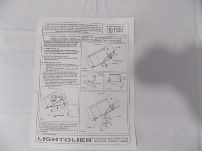 Lightolier Shallow Slope Ceiling Reflector Trim 1131GD 14-30º Gold /White Trim