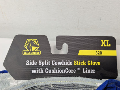 3 PAIRS Black Stallion Cowhide Stick Welding Gloves w/Cushion Liner XL 320XL