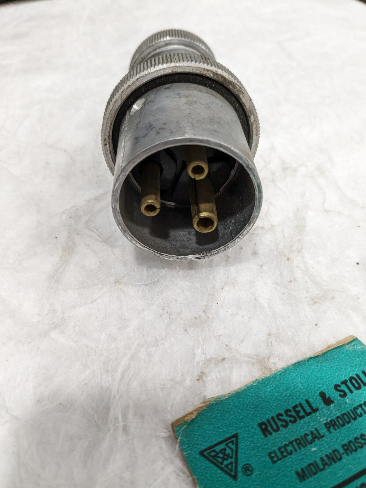 Russellstoll Plug 20A 2P3W 250V FS/FD (ALUMINUM) 3720