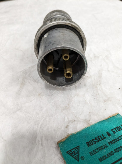 Russellstoll Plug 20A 2P3W 250V FS/FD (ALUMINUM) 3720