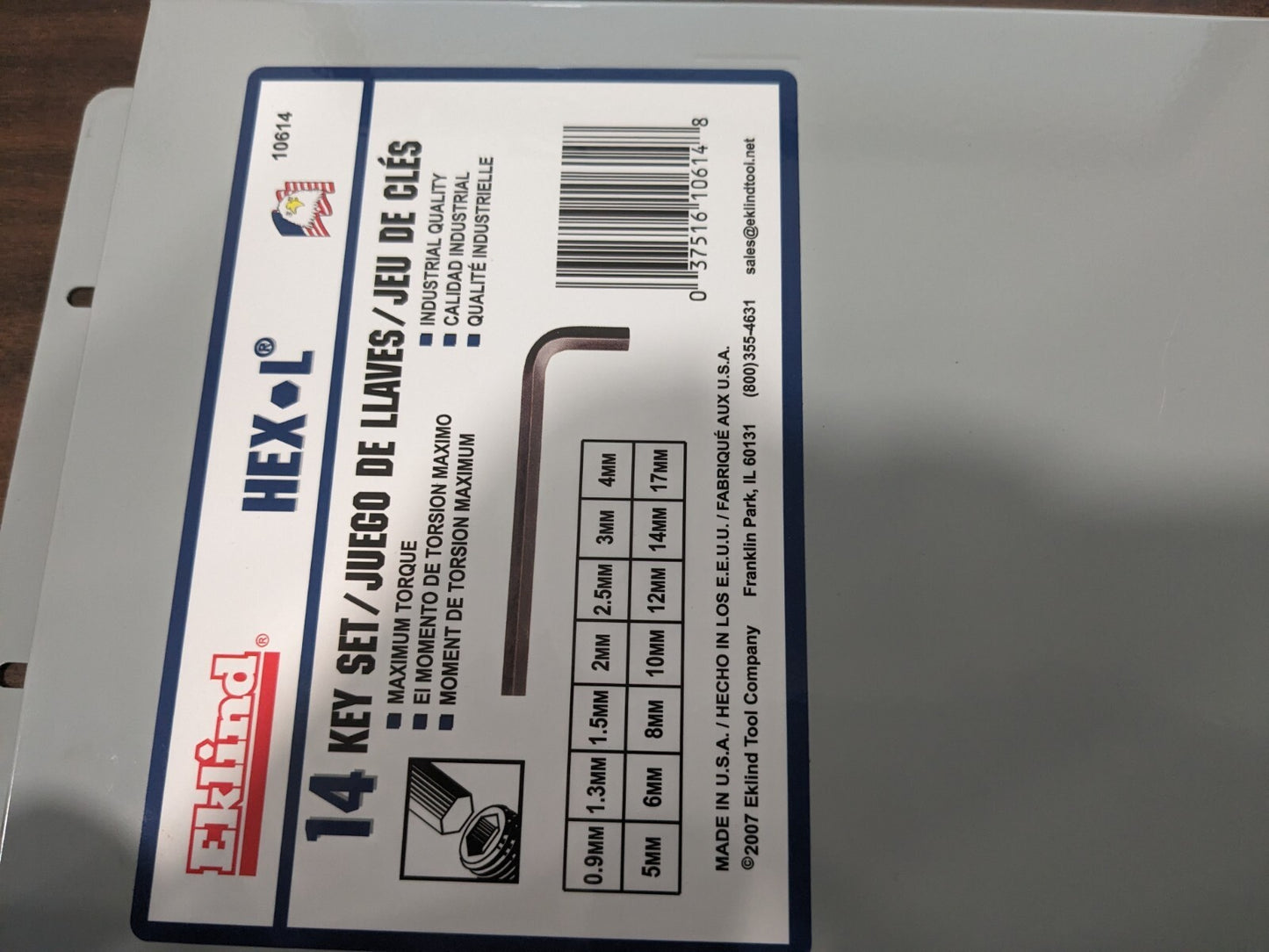 EKLIND 14 Piece Fold-Up Hex Key Set 10614