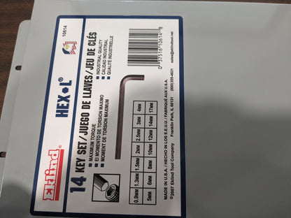 EKLIND 14 Piece Fold-Up Hex Key Set 10614