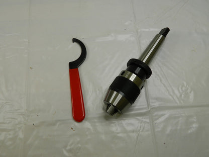 Drill Chuck: 1/64 to 1/2 Capacity, Integral Shank Mount,3MT 54100578