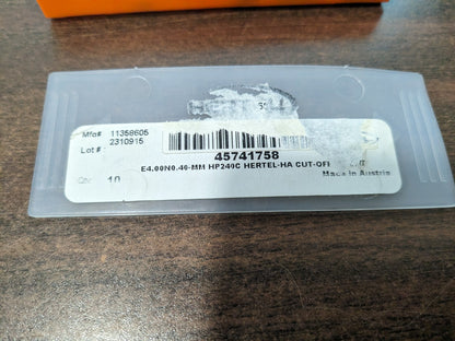 HERTEL 10pk E4.00N0.40MM HP240C Carbide Cutoff Insert 45741758