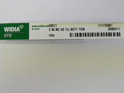 Widia Thread Forming Bottoming Tap 3-48 NC H3 HSS #19511 - 1 Lot of 2