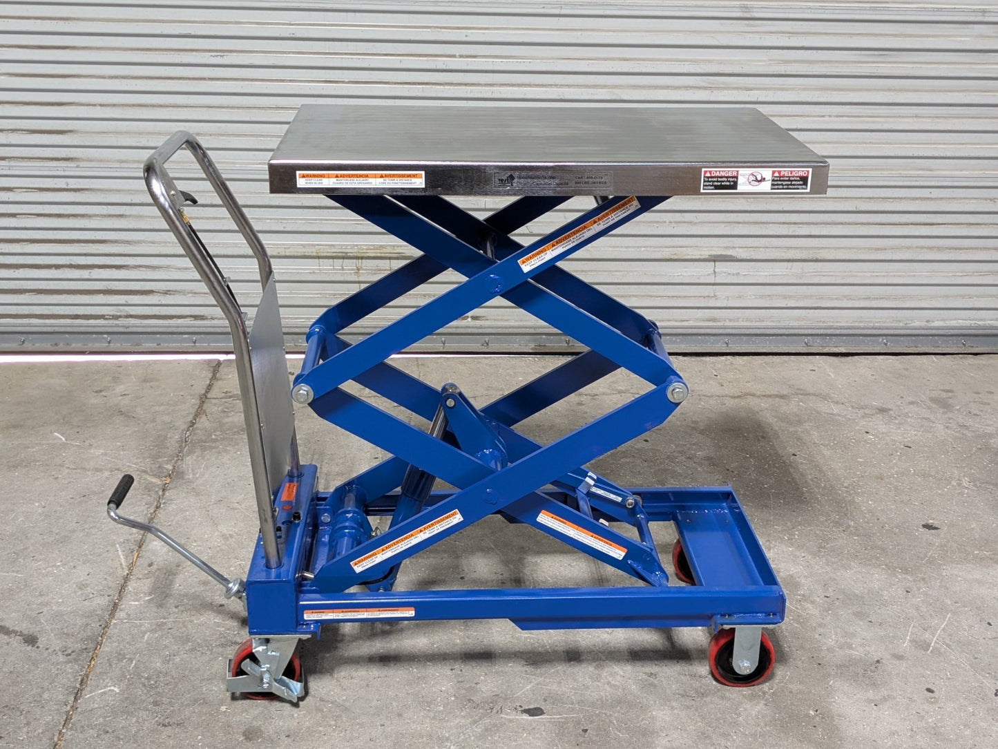 Vestil Hydraulic Elevating Cart 800 lb. Capacity 35 x 20 Platform CART-800-D-TS