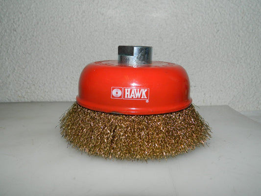 Hawk Crimped Steel Wire Cup Brush 5" Diam x M16x2 Hole Size  04186342