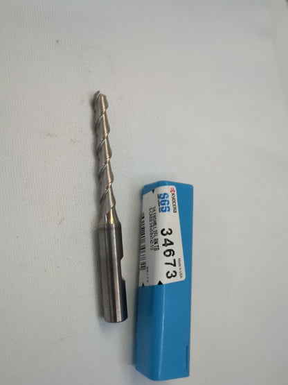 SGS Ball End Mill: 3/8" Dia, 1" LOC, 2 Fl carbide 34673