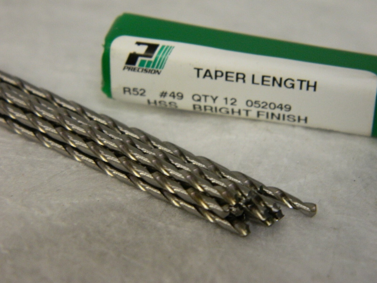 Precision Twist  #49 118° Spiral FL HSS Taper Length Drill Bit QTY 12 052049