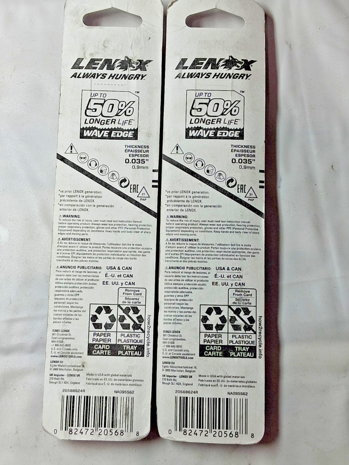 Lenox Reciprocating Saw Blade 6" 24 TPI Bi-Metal Body 10 Pk 20568624R