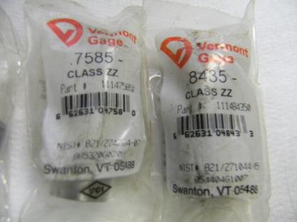 Vermontgage Single Replacement  Pin Gages  Mix Lot QTY 4 74926494