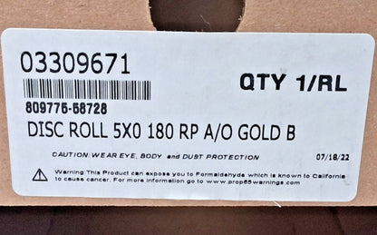 QTY1 Roll Aluminum Oxide PSA Discs Of 100 Grit 5" Dia 809775-58728