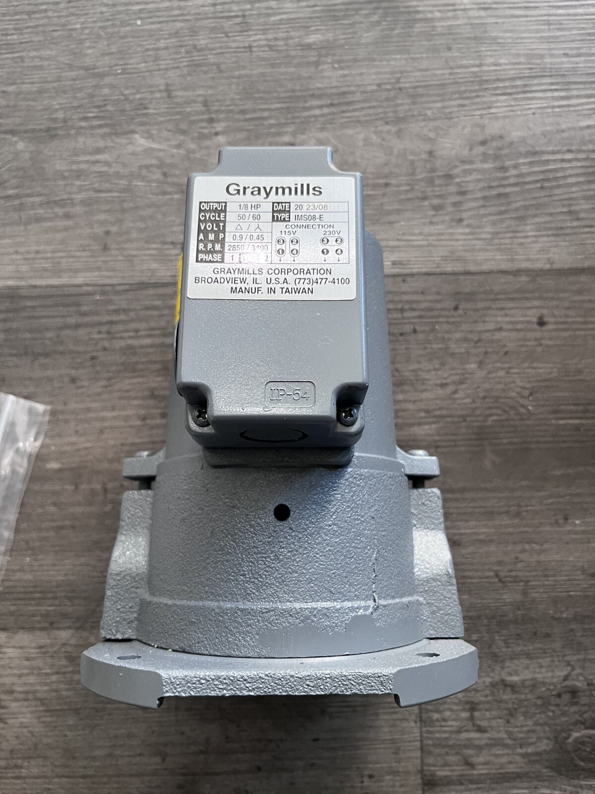 Graymills Suction Pump: 1/8 hp, 115/230V, 0.7/0.35A, 1 Phase cast iron housing